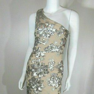 Vince Camuto Metallic Sequin One-shoulder Gown